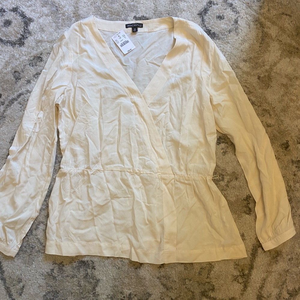 J crew cream wrap top size 10 NWT